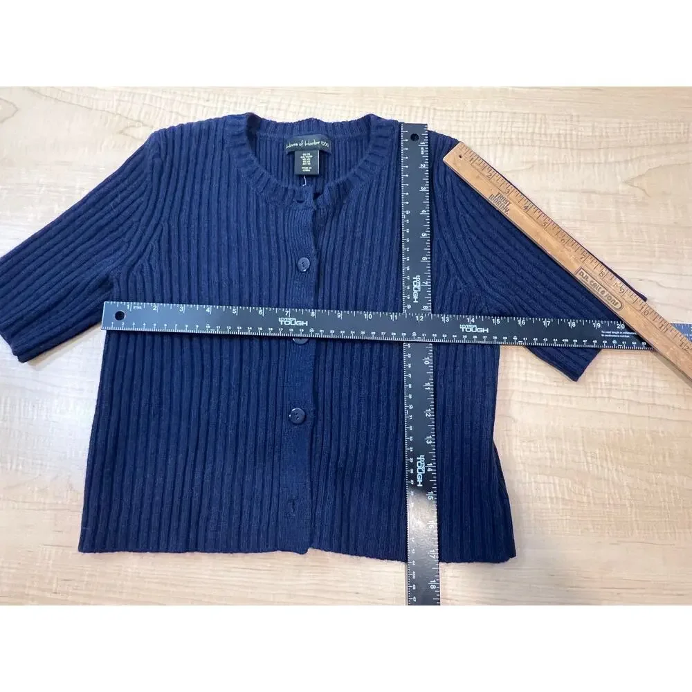 NWOT House Of‎ Harlow Short Sleeve Cardigan Sweater 100% Cashmere Woams Size XS